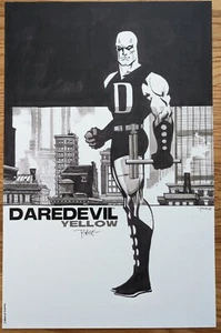 TIM SALE DAREDEVIL YELLOW ART PRINT SIGNED POSTER MARVEL COMICS - Picture 1 of 1