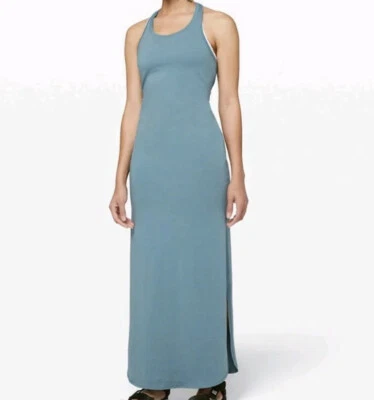 Maxi vestido elástico azul aguamarina restaurado y revitalizado para mujer Lululemon; talla 8 Foto 1 de 4