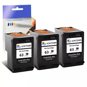 3PK 63XL Ink Cartridge Black FOR HP OfficeJet 4655 4656 4658 5212 5220 5255 5258 - Picture 1 of 10