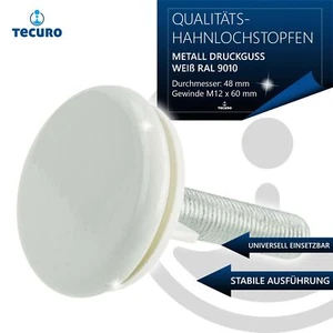 tecuro Hahnlochstopfen Deckrosette Hahnlochdeckel Ø 48 mm weiß RAL 9010 - Bild 1 von 3