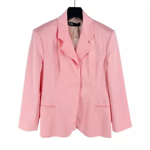 ZARA Donne Giacca Blazer Rosa Taglia L - Foto 1 di 12
