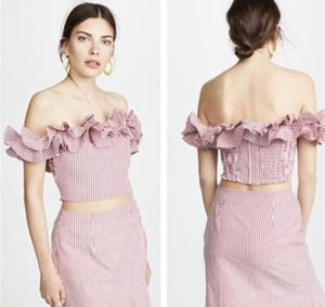 WAYF Off Shoulder Crop Stripe Top S ($43) - Picture 1 of 5