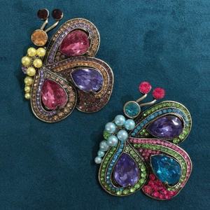 Broches mariposa vintage prendedores insignias para mujer retro estrás insecto prendedor - Imagen 1 de 8