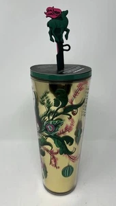 Starbucks 2024 Christmas Holiday 24 Oz Cold Cup Tumbler with Straw Topper NEW - Picture 1 of 9