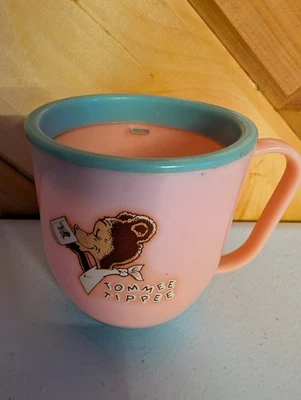 Taza para niños Tommee Tippee vintage con tapa rosa azul mango ponderado Foto 1 de 4