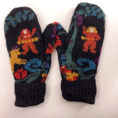 Guantes de invierno tejidos negros con patrón animal Interesting People Foto 1 de 4
