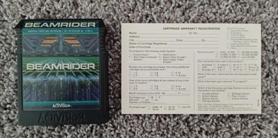 1983 ColecoVision Beamrider Video Game Cartridge With Warranty Card {Tested} - Image 1 of 4