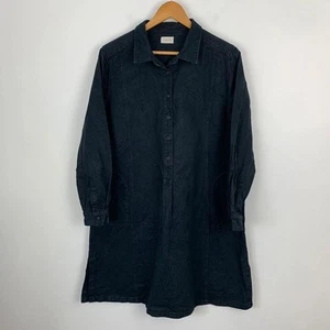 Poetry Denim Dress Womens 16 Button Shirt Dress Hemp Cotton Blend - Picture 1 of 13