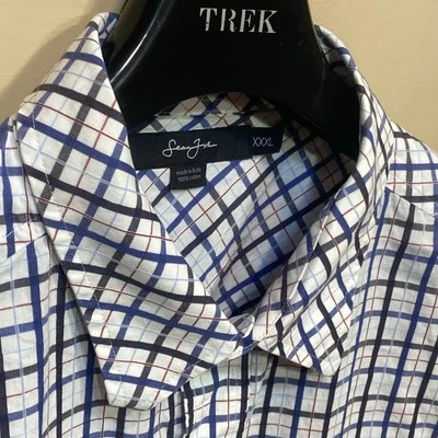 Camisa SEAN JOHN Para Hombres 3XL Cuadros Abotonada Ligera Blanca Azul Negra Cuadros A14 Foto 1 de 4