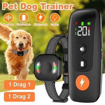 Dog Shock Collar with Light for Night Walks, Dog Training Collar Adjustable New - Image 1 of 4