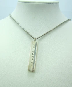 TIFFANY & CO. STERLINGSILBER (18") HALSKETTE MIT 1-3/8" BAR ANHÄNGER 12,8 G - Bild 1 von 7
