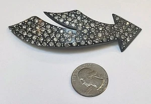 Halley's Comet Pin Brooch Art Deco Rhinestone Hat Bakelite? Arrow 1920s Flapper - Picture 1 of 9
