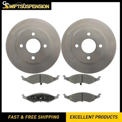 Front Disc Rotors and Brake Pads Kit for 1995 1996 Dodge Neon 2.0L - Изображение 1 из 4