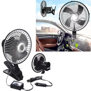 6" 13V CLIP ON CAR OSCILLATING FAN 2M CABLE SPEED CONTROLLER TRUCK VAN COOLING - Picture 1 of 3