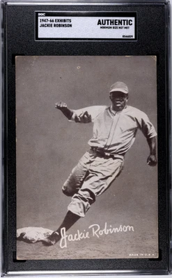 1947-66 Exhibits Jackie Robinson - SGC Auth HOF - Image 1 of 2