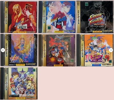 Street Fighter ZERO & Vampire Hunter Savior Games Set of 7 Sega Saturn SS - Image 1 of 4