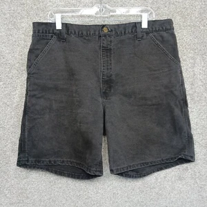 Vintage Carhartt Shorts Mens 38 Black Canvas Cotton High Rise Carpenter Utility - Picture 1 of 8