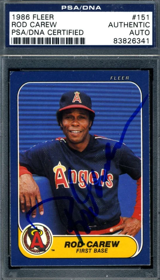 Rod Carew PSA DNA Signed 1986 Fleer Autograph - Image 1 of 1