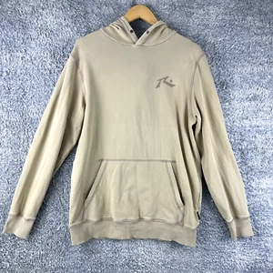 Rusty hoodie Size M Mens pull over beige brown hooded logo cotton blend surfwear - Picture 1 of 9