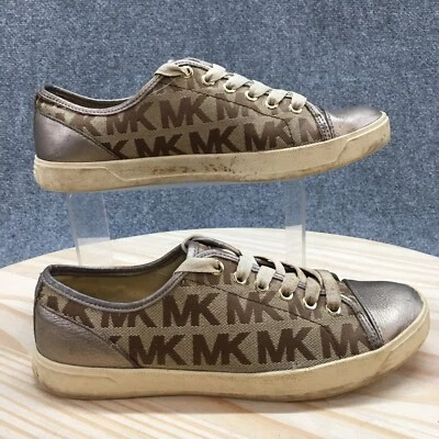 Michael Kors Shoes Womens 9 M Casual Low Top Sneakers Brown Leather Lace Up - Image 1 of 4