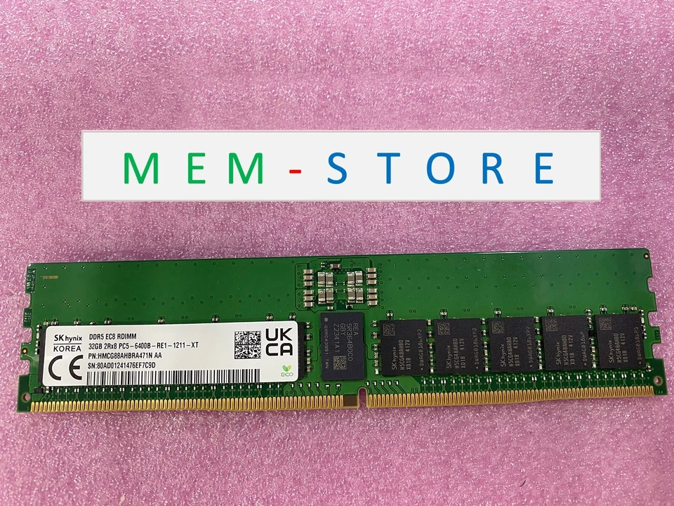 32GB DDR5-6400MHz RDIMM RAM Compatible w/ Supermicro MEM-DR532MD-ER64 Memory - Image 1 of 4