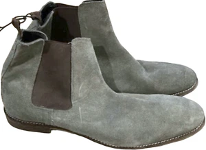 NEW ASOS GRAY SUEDE LEATHER CHELSEA BOOTS SHOES SIZE 11 - Picture 1 of 4