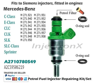 Kit Assistenza Iniettore Carburante O-ring A2710780549 per Motori Mercedes M271.xxx 1.8L - Foto 1 di 2