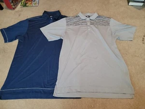 FootJoy FJ Mens Large Light Gray Blue Comfort Classic Breathable Golf Polo Lot 2 - Picture 1 of 15
