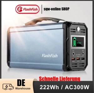 FlashFish G300 tragbare Power station 300W Solar powerbank 222Wh Akku Outdoor DE - Bild 1 von 13