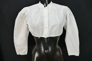 Gr.42 Dirndlbluse weiß Bluse für Dirndl Baumwollmischung Spitze B10797 - Bild 1 von 4