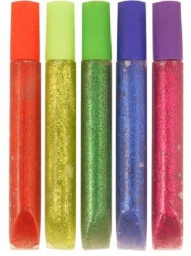 5 x 10ml Tubes of Coloured GLITTER GLUE with Spreader ARTS CRAFT - Image 1 of 1