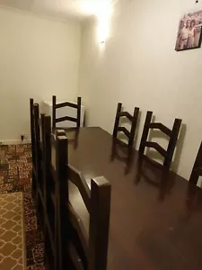 Solid Wood Table And 8 Chairs - Picture 1 of 2