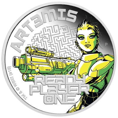 2018 Ready Player One - Art3mis 1 oz Silver Proof $1 Coin Spielberg new movie - Image 1 of 4