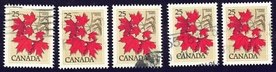 Canada sc#719 x 5 Medium Value - Trees: Sugar Maple, Used - Imagem 1 de 2