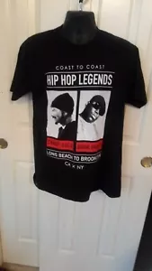 T-shirt Snoop Dogg Biggie Smalls Hip Hop Legends 100% cotone nera taglia L - Foto 1 di 1