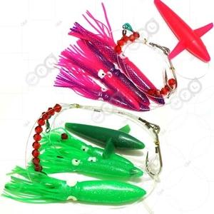 Pesca Margarita Cadenas Bombilla Calamares Pájaro Avión Gran Juego Atún Señuelos 2 Colores - Imagen 1 de 11