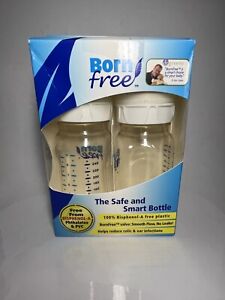 Born Free 9 oz baby bottles 2 Pack BPA Free Plastic Level 1 Nipples 0+ Months