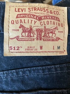 Jeans donna vintage Levi's 512 slim fit gamba conica taglia 10 30x30 nero vita alta - Foto 1 di 18