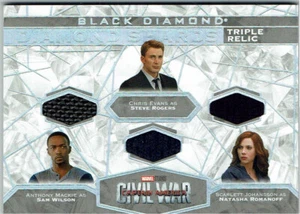 Marvel Black Diamond Relic DS3-CW Chris Evans Anthony Mackie Scarlett Johansson - Picture 1 of 1