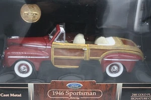 Woody 1946 Ford Sportsman Die Cast Metal Car, Real Wood & Cloth, Convertible - Picture 1 of 18