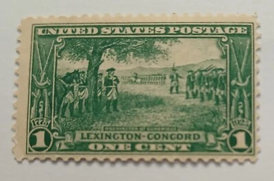 U.S POSTAGE  - SCOTT #617 - 1925 - ONE CENT - LEXINGTON- CONCORD - MH - Image 1 of 2