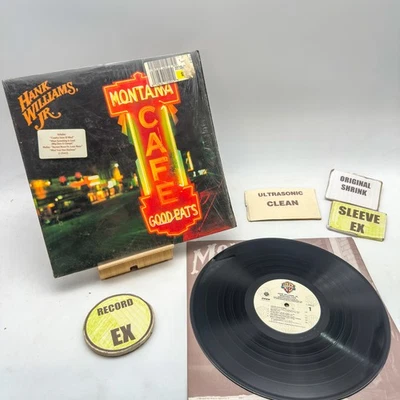 Hank Williams Jr.- Montana Cafe  EX/EX  Ultrasonic Clean 1986 - Image 1 of 4