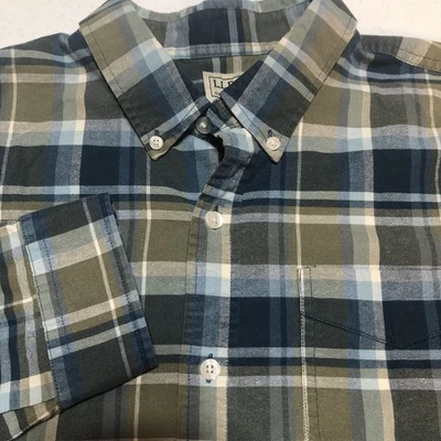 LL Bean Slightly Fitted Performance Flannel Shirt Mens L Reg Button Up Plaid - Image 1 of 4