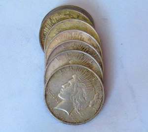PEACE DOLLARS (7) 1924 P GOOD/FINE CONDITION #400108 - Picture 1 of 3