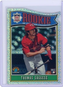 2025 Bowman Thomas Saggese Chrome Mojo Refractor #ROY-6 St. Louis Cardinals - Picture 1 of 2