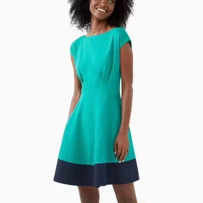 Vestido Kate Spade Verde Fiorella Ponte Tejido Sin Mangas Acampanado Bolsillos MEDIOS Foto 1 de 4