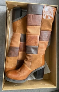 STEVE MADDEN WESTLEY PATCH TAN/MULTI Tall Fall Boots Size 11 NIB - Picture 1 of 7
