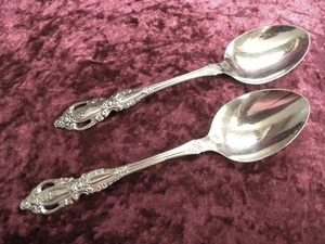 MONTE CARLO 2 Large Serving Spoons Oneida Deluxe Stainless USA NICE - Picture 1 of 3