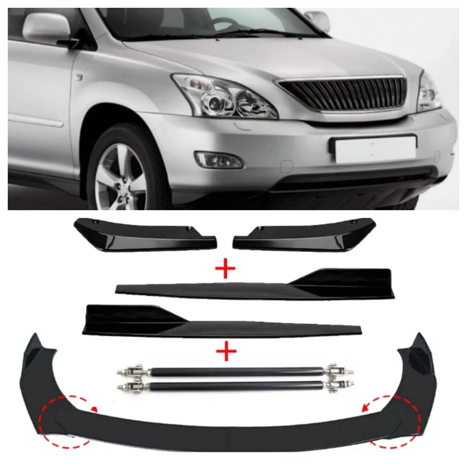 For Lexus RX330 RX350 Front Rear Bumper Lip Spoiler+Side Skirt+Strut Rod US Foto 1 de 4