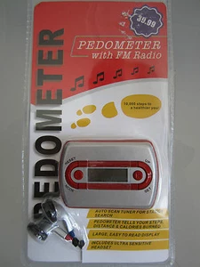 NEW Pedometer with FM Radio, belt clip, ultra sensitive headset (B780) - Picture 1 of 5
